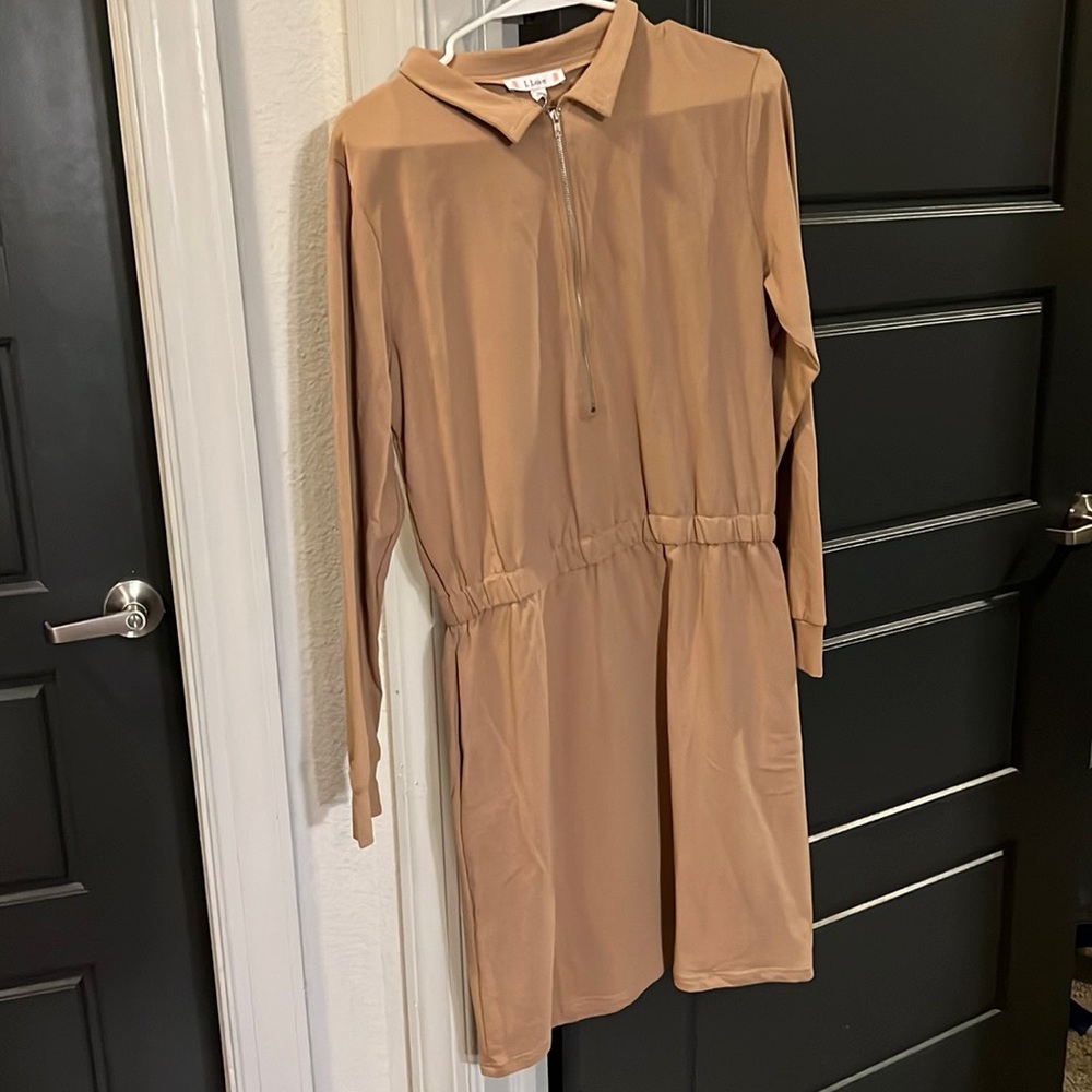 Tan long sleeve dress
